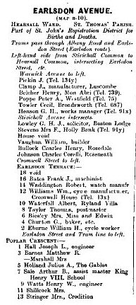 Earlsdon Avenue 1912 Directory p1